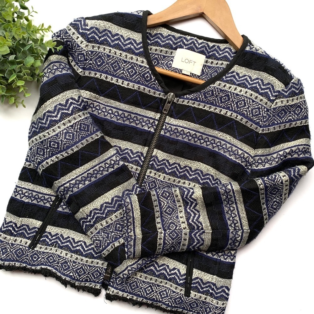 Ann Taylor Loft | Size 0 Navy/Tan Jacket